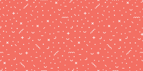 Memphis pattern Minimal geometric seamless background