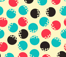japanese style seamless pattern with dots ivory blue