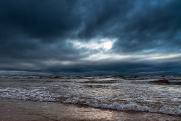 Windy day by Baltic sea.