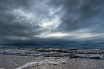 Windy day by Baltic sea.