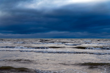 Windy day by Baltic sea.