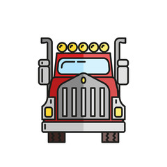 Truck in flat style on a white background