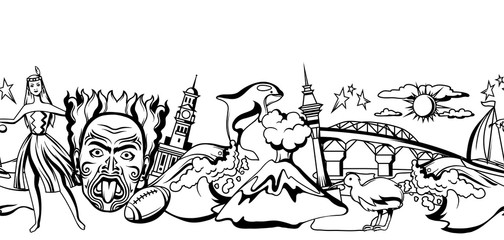 New Zealand seamless pattern.