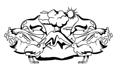 Fototapeta premium New Zealand print design.