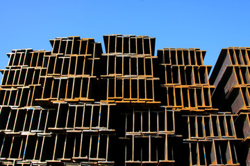 rolled steel pile up together