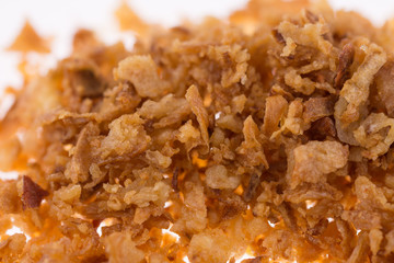 Crispy fried onion flakes