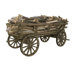 Obraz premium Firewood in the cart
