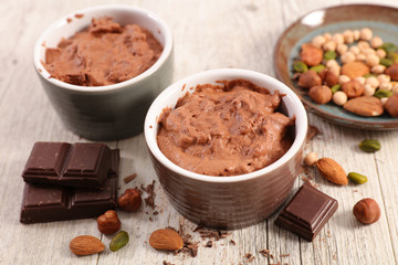 chocolate mousse and nuts