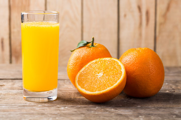 Orange Juice, Healthy lifestyle. Glass of orange juice and fruits