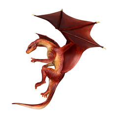 Fototapeta premium 3D Rendering Fairy Tale Dragon on White