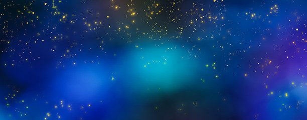 magischer nachthimmel mit funkelnden sternen, abstraktes banner konzept für festliche veranstaltungen als hintergrund und vorlage