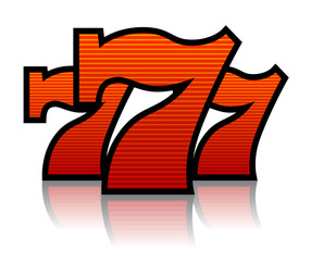 Triple Lucky striped Sevens vector illustration