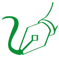 Handgezeichnete Füllfeder in grün