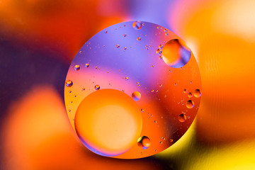 Abstract molecule structure. Water bubbles. Macro shot of air or molecule. Abstract background. Space or planets abstract background. Nice colorful gradient background