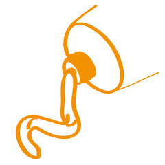 Handgezeichnete Farbtube in orange