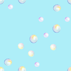 A drop of water. Seamless pattern. Watercolor illustration