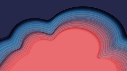 Vector 3D abstract background with paper cut shape. Colorful carving art. Paper craft Antelope canyon landscape with gradient colors. Minimalistic design for business presentations, flyers.