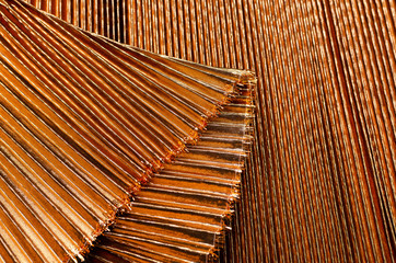 Plisse with lurex bronze color