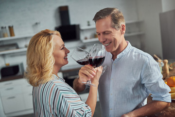 Senior couple on kitchen