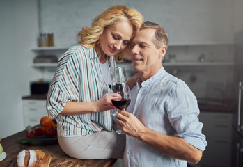 Senior couple on kitchen