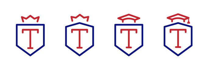 Company sign with letter T. Education, business symbol