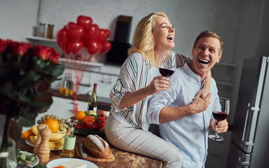 Romantic senior couple