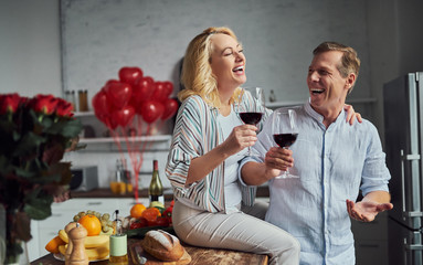 Romantic senior couple