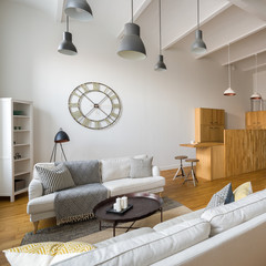 Living room with kitchenette