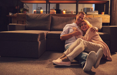 Romantic senior couple