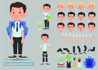 Creation of cartoon character school boy