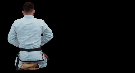 Fototapeta Brazilian jiu jitsu zawodnik siedzi obraz