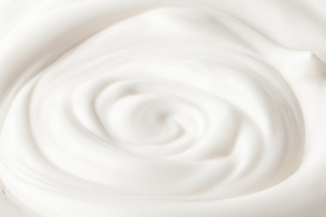 sour cream in glass, mayonnaise, yogurt, isolated on white background, clipping path, full depth of field