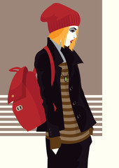 Fashion woman in style pop art.