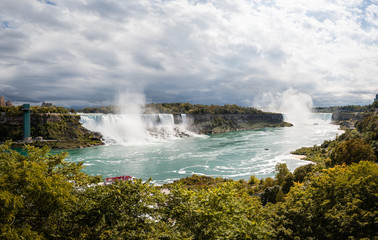 Panoramic view of the Niagara falls.