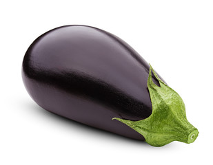 eggplant isolated on white background, clipping path, full depth of field - obrazy, fototapety, plakaty