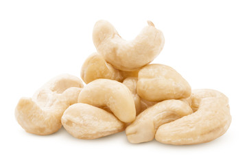 cashew nut isolated on white background, clipping path, full depth of field