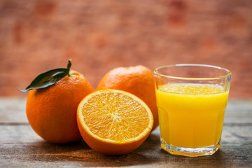 Orange juice with beautiful background