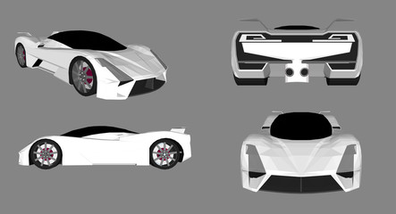 3D sports car vector