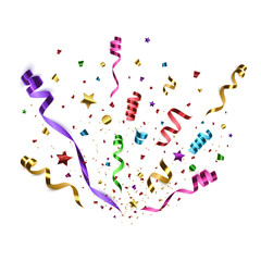 Confetti isolated. Festive vector background