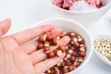 Chinese medicine health soup background material/Tamping