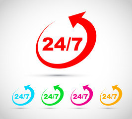 twenty four seven icon set