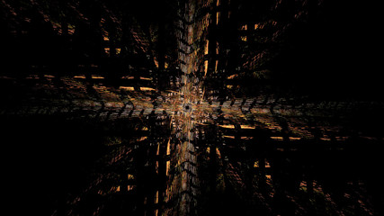 Fantasy chaotic colorful fractal pattern. Abstract fractal shapes. 3D rendering illustration background or wallpaper