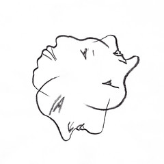 drawing of three faces. painted pencil picture, caricature. Abstract art concept.