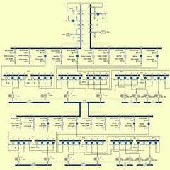 Electric wiring diagram for power transformers