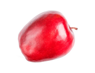 one red apple isolated on white background.