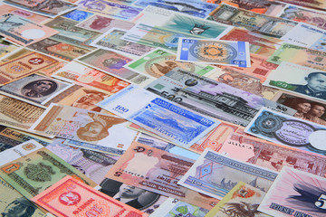 money different banknotes backround