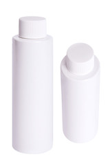 White plastic bottle isolated on white background