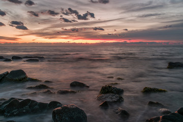 Long Exposure at Sunset on the Southern Italian Mediterranean Coast