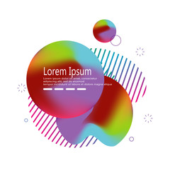 abstract gradient element with fluid geometric shape vector