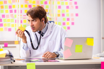 Male doctor with many conflicting prioritites 